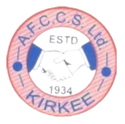 Logo of A.F.C.S. Kirkee featuring handshake emblem and establishment year 1934.
