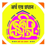 Logo of a web app featuring Sanskrit script in vibrant pink and yellow colors.